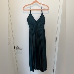 Abercrombie & Fitch Dark Green Pleated Dress